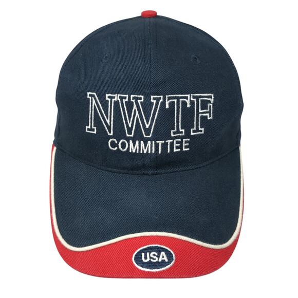 NWTF Commitee USA Baseball Cap Blue One Size Adjustable Embroidered Patriotic - Picture 1 of 8